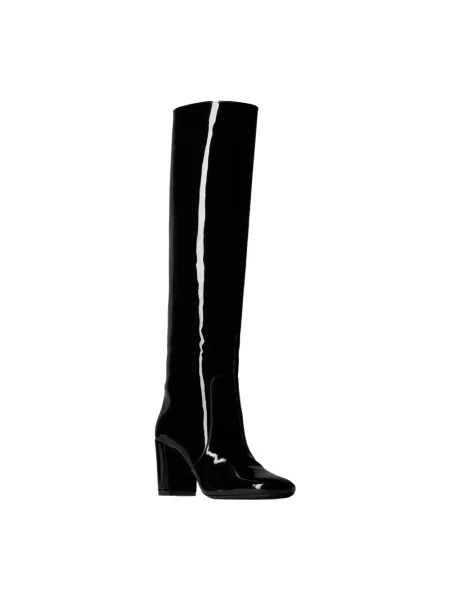 Lakierowane muszkieterki Saint Laurent skórzane czarne