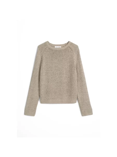 Sweter o kroju relaxed fit z mieszanki bawełny Marc O'polo beżowy