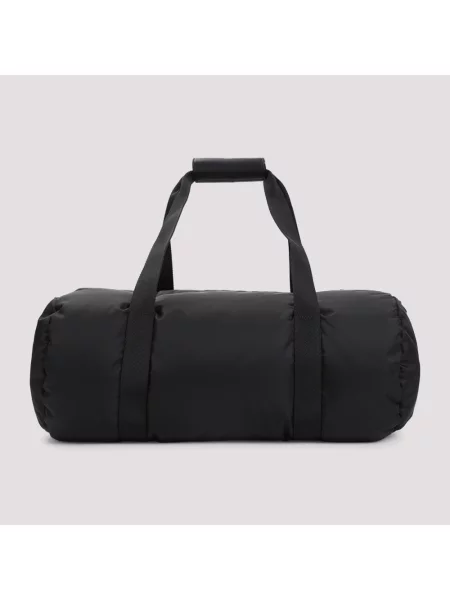 Torba Moncler skórzana z logo wodoszczelna czarna
