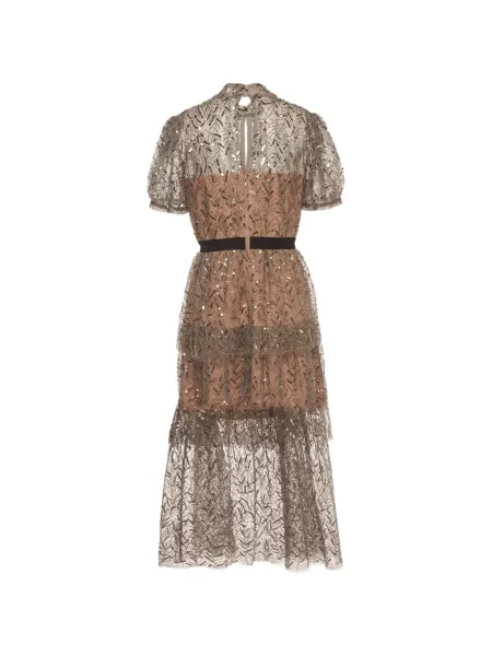 Rochie midi Self-portrait cu paiete gri