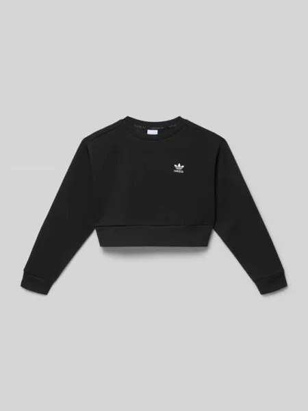 Bluza z okrągłym dekoltem i haftowanym logo Adidas Originals czarna