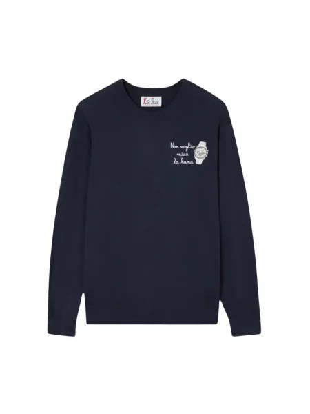 Sweter Mc2 Saint Barth wełniany niebieski