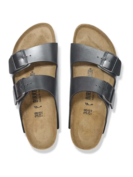 Šľapky BIRKENSTOCK Arizona BF Narrow metallic black sivá