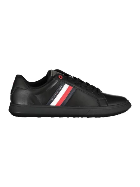 Sneakersy Tommy Hilfiger skórzane biznesowe czarne