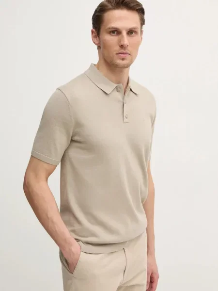Calvin Klein Тениска с яка и Сив бежово