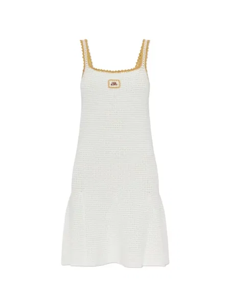 Rochie mini Casablanca tricotate cu autograf alb