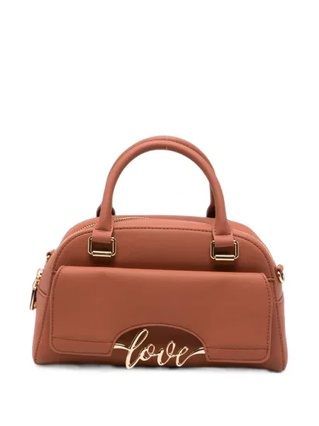 Geantă shopper Love Moschino cu autograf maro