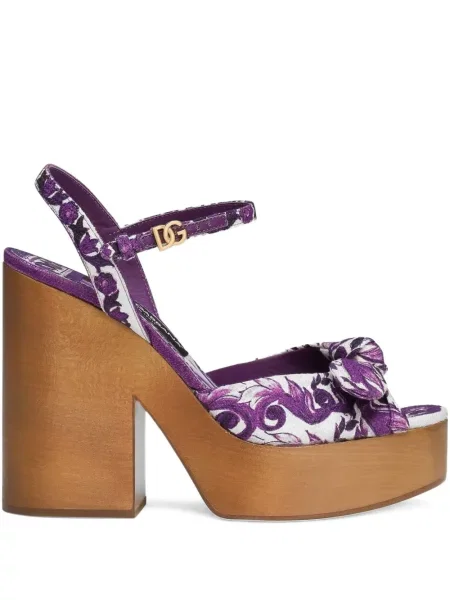 Sandale Dolce & Gabbana cu imagine violet