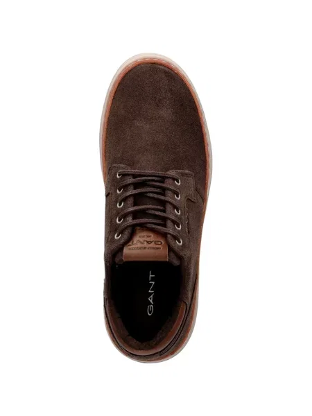 Sneakerși Gant cu șireturi din piele de căprioară maro