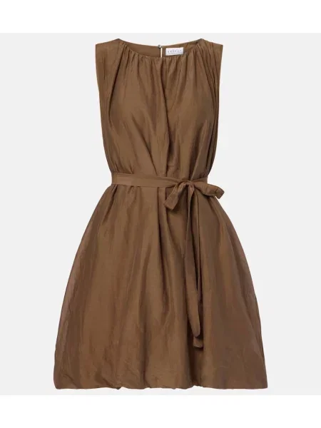 Hodvábne šaty Velvet hnedá