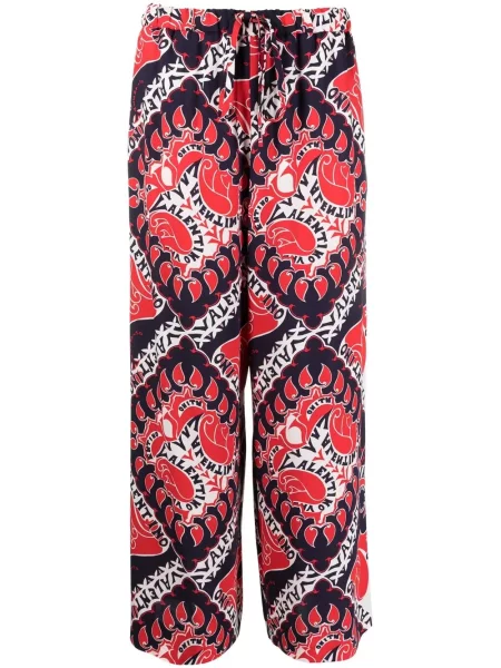 Pantaloni Valentino cu imagine roșu