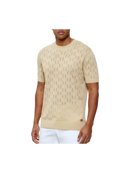 Dzianinowy sweter Karl Lagerfeld beżowy