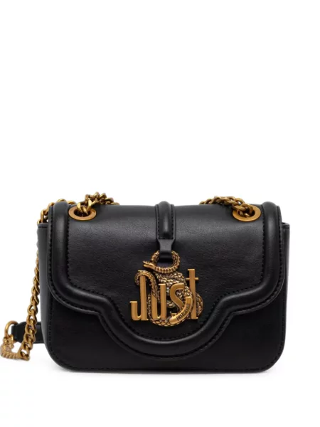 Colier Just Cavalli cu model piele de șarpe negru