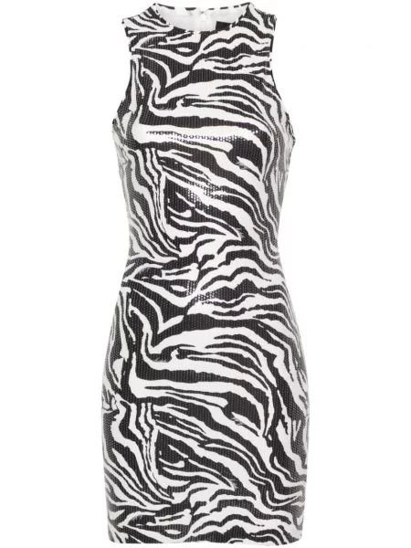 Rochie Rotate Birger Christensen cu paiete cu model zebră de costum alb