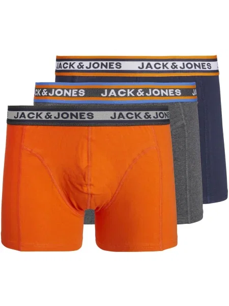 JACK & JONES Boxeri MYLE bleumarin / gri / portocaliu / alb