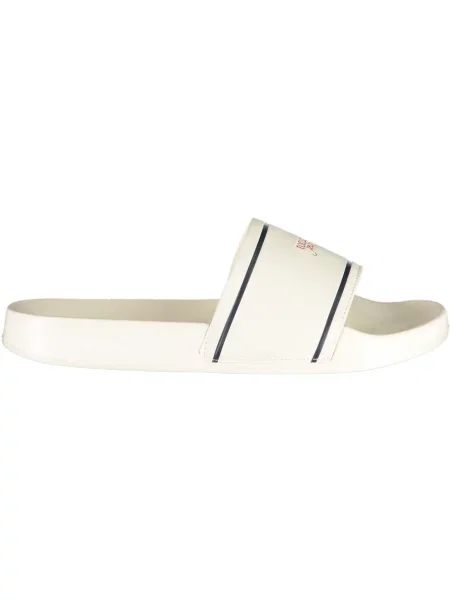 Papuci Tommy Jeans cu toc jos alb