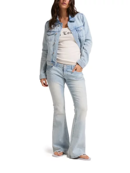 Džínsy so strihom ku čižmám Juicy Couture modrá