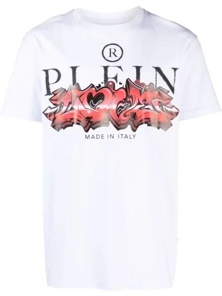 Tricou Philipp Plein cu imagine alb
