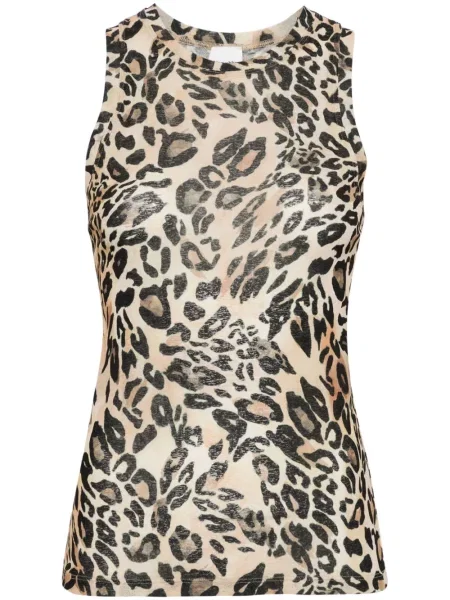 Top Nanushka cu imagine cu model leopard negru