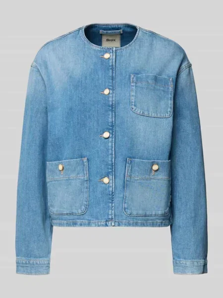 Kurtka jeansowa z okrągłym dekoltem model Paris' Brax niebieska