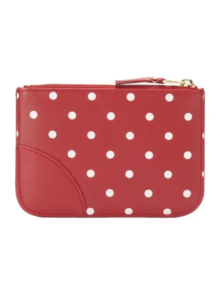 Torebka Comme Des Garcons skórzana w grochy czerwona