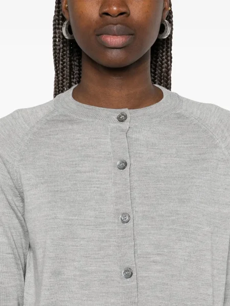 Cardigan Moschino cu decolteu rotund gri