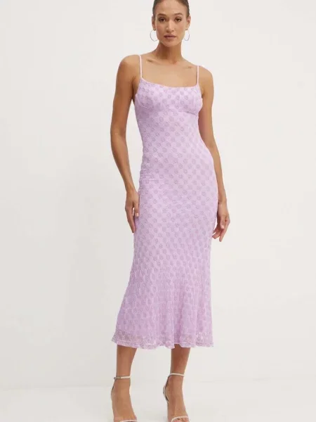 Bardot rochie ADONI violet maxi mulata