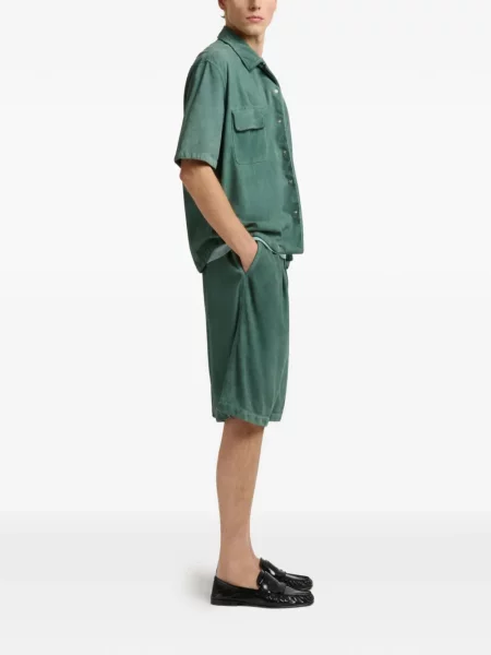 Kožené kožené kraťasy Marni zelené