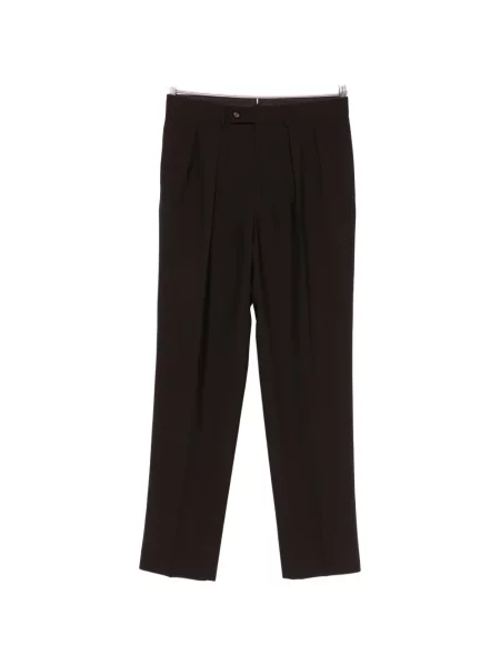 Pantaloni Caruso plisate maro