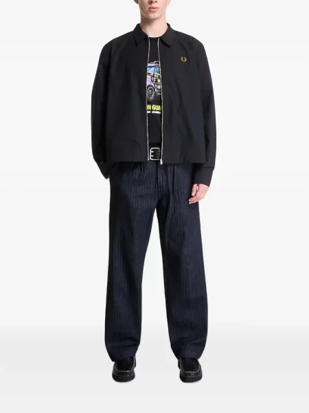 Geacă Fred Perry cu broderie din poplin negru