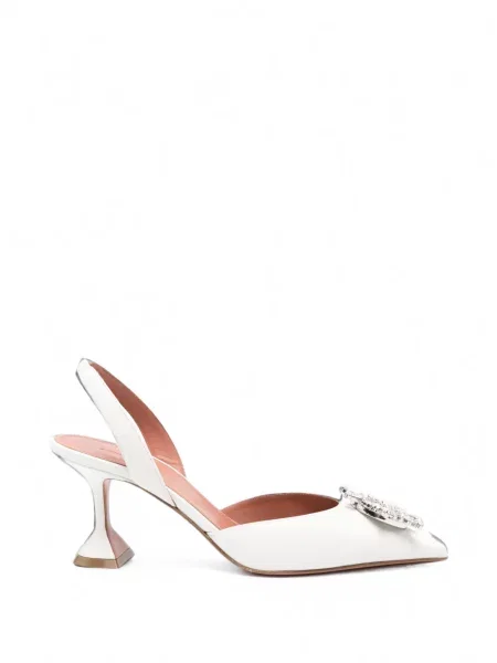 Pantofi cu toc Amina Muaddi slingback alb
