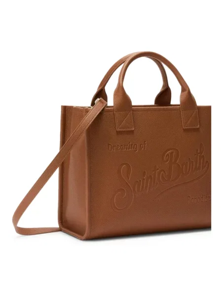 Shopperka Mc2 Saint Barth skórzana brązowa