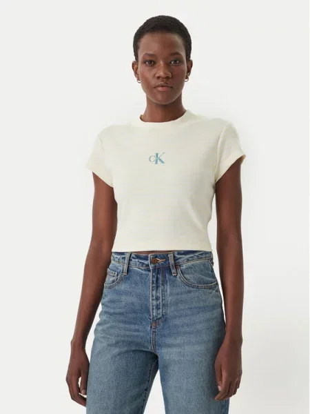 Calvin Klein Jeans Tricou BABY | Cropped Fit galben