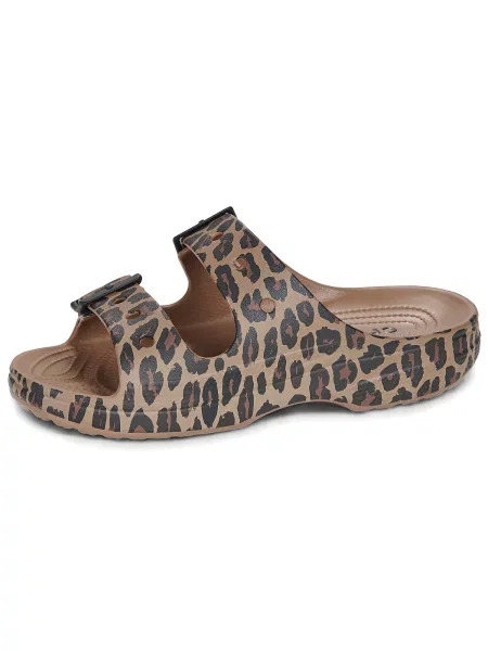 Pantofi Crocs cu imprimeu animal print maro