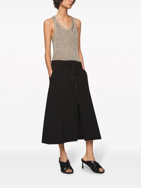 Vilnonis midi sijonas Stella Mccartney a eilutė juoda