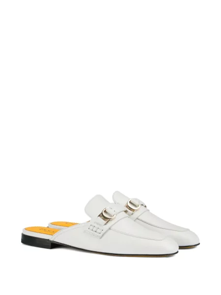 Papuci tip mules Doucal's din piele alb