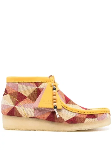 Botine Clarks Originals cu imprimeu geometric din jacard galben