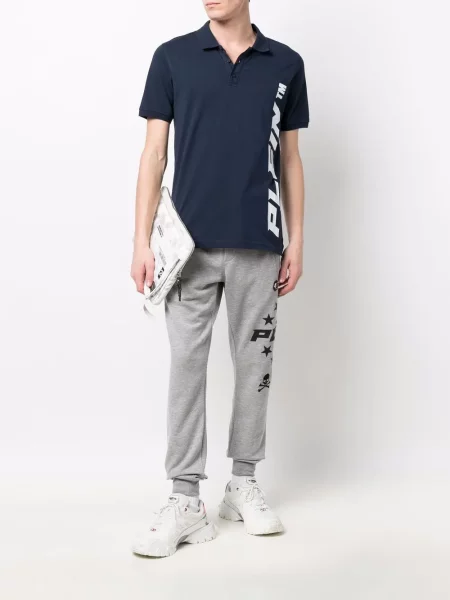 Trumpas polo marškinėliai Philipp Plein mėlyna