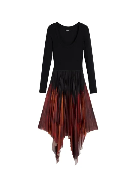 Desigual Rochie tricotat maro ruginiu / roșu ruginiu negru