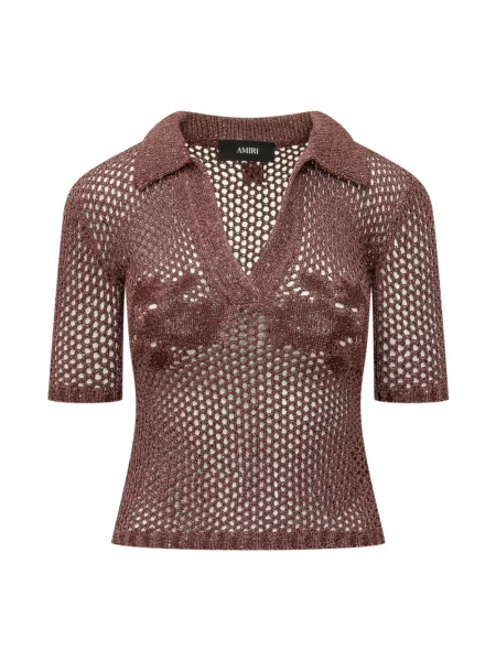 Polo Amiri w kwiatki brązowe