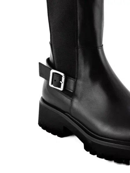 Botine Guglielmo Rotta din piele cu cataramă negru