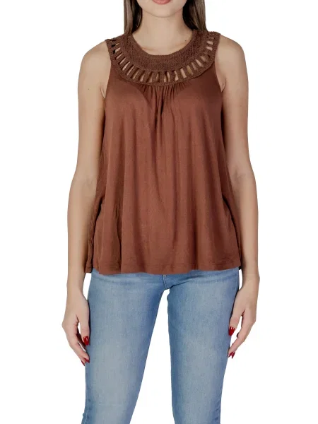 Top B.young bez rękawów brązowy