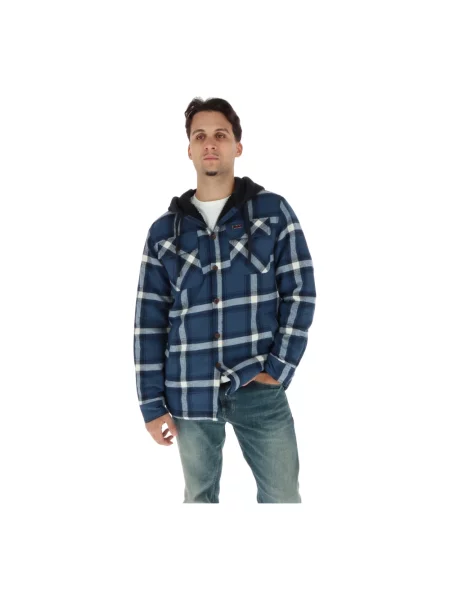 Koszula Superdry z kapturem niebieska
