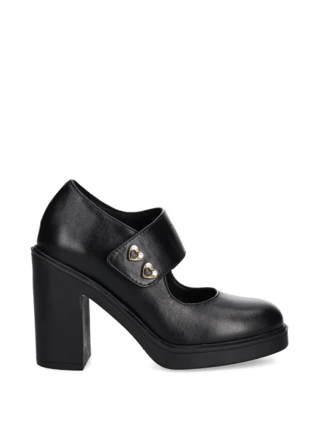 Pantofi cu toc Love Moschino cu motiv cu inimi negru