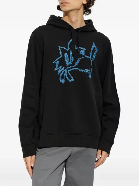 Hanorac cu glugă Ps Paul Smith cu broderie negru