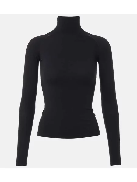 Top Alaïa din jerseu negru
