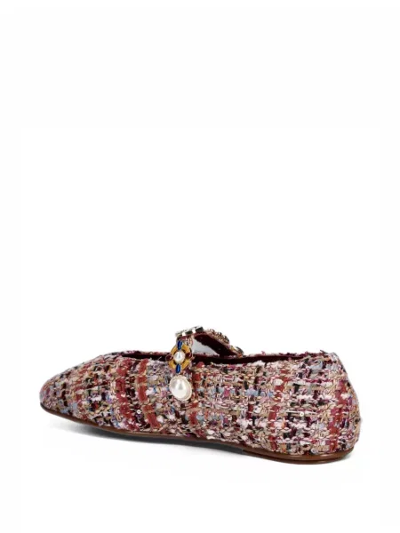 Balerini Jeffrey Campbell din tweed roșu