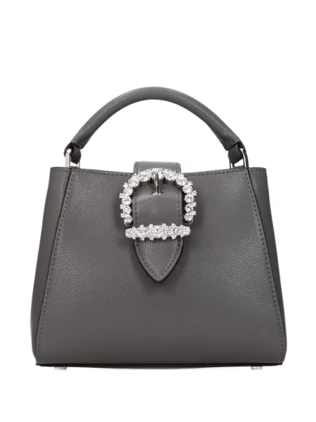 Geantă shopper Jimmy Choo din piele cu cataramă gri