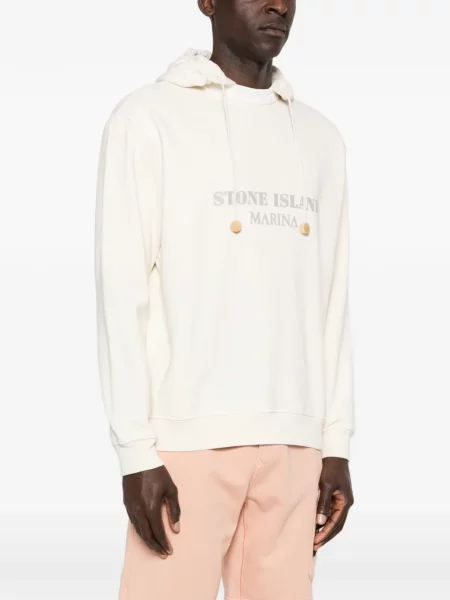 Majica s kapuljačom Stone Island kamenje bijela