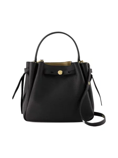 Kapelusz Tory Burch skórzany czarny